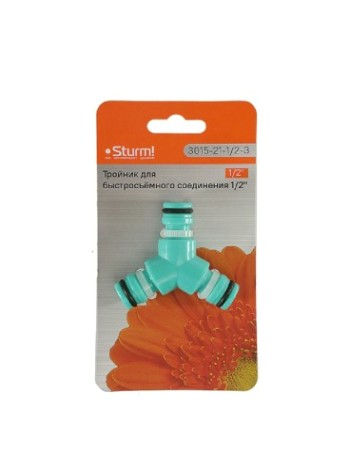 Тройник Sturm 3015-21-1/2-3 для быстросъемного соединения 3/4" Тройник Sturm 3015-21-1/2-3 для быстросъемного соединения 3/4"