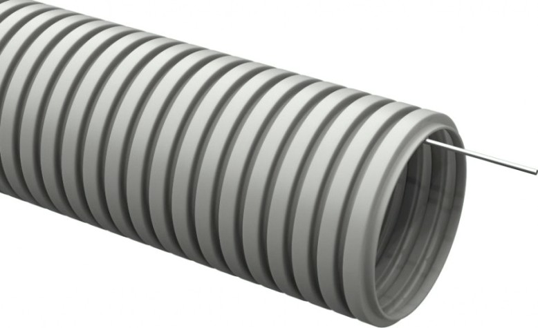 Труба гофрированная IEK CTG20-25-K41-025I ПВХ d25мм с протяжкой сер. (уп. 25м)