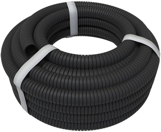 Труба гофрированная REXANT 28-0016-3 из ПВХ с зондом, ø16мм, черная (бухта 100 м/уп)
