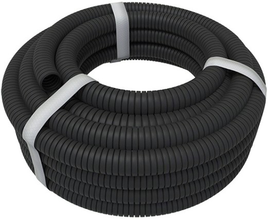 Труба гофрированная REXANT 28-0160-10 из ПНД с зондом, ø16мм, черная (бухта 10 м/уп)
