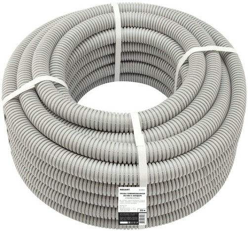 Труба гофрированная REXANT 28-0161-50 из ПВХ с зондом, ø16мм (бухта 50 м/уп)