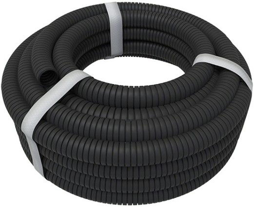 Труба гофрированная REXANT 28-0200-10 из ПНД с зондом, ø20мм, черная (бухтa 10 м/уп)