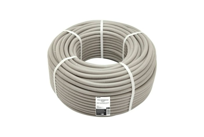 Труба гофрированная REXANT 28-0201-50 из ПВХ с зондом, ø20мм (бухта 50 м/уп)