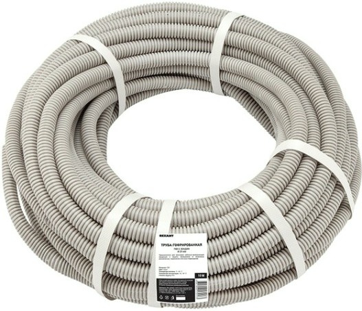Труба гофрированная REXANT 28-0400-2 из ПВХ с зондом, ø40мм (бухта 15 м/уп)
