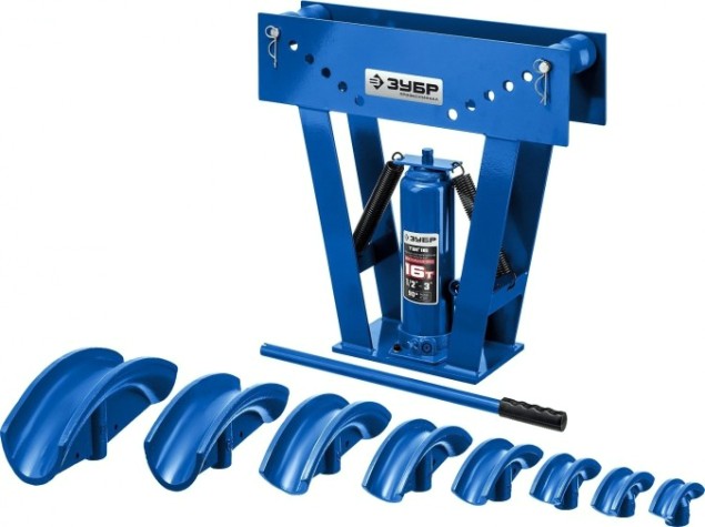 Трубогиб гидравлический ЗУБР ТВГ-16 1/2-3" вертикальный ручной, 16т [43078-16_z01]