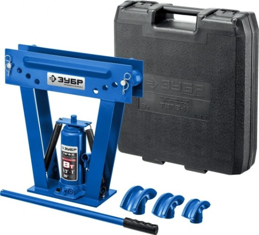 Трубогиб гидравлический ЗУБР ТВГ-8-K 1/2-1" вертикальный ручной в кейсе, 8т [43078-08-K_z01]