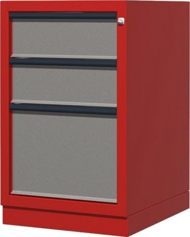 Тумба верстачная FERRUM с 3 ящиками 01.403R-3000/9007 (красный/серый)
