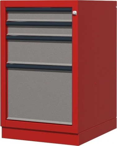 Тумба верстачная FERRUM с 4 ящиками 01.404R-3000/9007 (красный/серый)