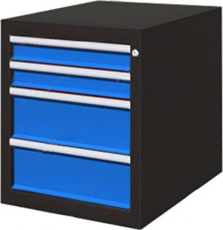 Тумба верстачная FERRUM "Титан" с 4 ящиками 08.404 [RAL7016/7700 - темно-серый/белый хром]