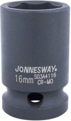 Ударная головка шестигранная с посадкой 1/2" JONNESWAY S03A4116 16 мм [047829]