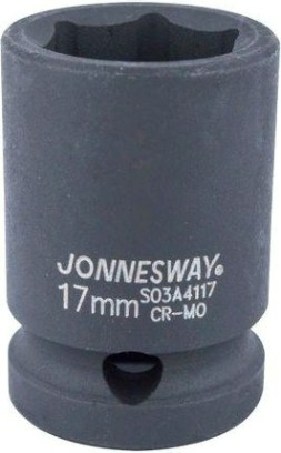 Ударная головка шестигранная с посадкой 1/2" JONNESWAY S03A4117 17 мм [047186]