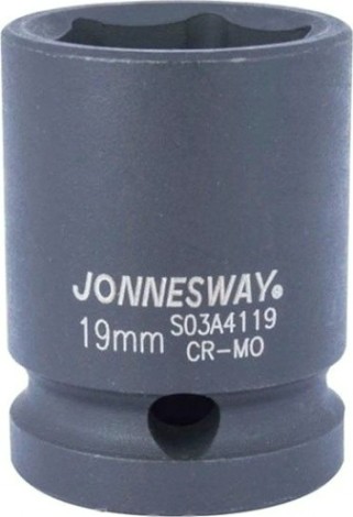 Ударная головка шестигранная с посадкой 1/2" JONNESWAY S03AD4119 19 мм [047197]