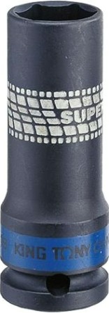 Ударная головка шестигранная с посадкой 1/2" KING TONY 441519М 19 мм глубокая, сверхтонкая [441519M]