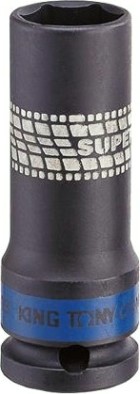 Ударная головка шестигранная с посадкой 1/2" KING TONY 441522М 22 мм глубокая, сверхтонкая [441522M]