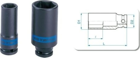Ударная головка шестигранная с посадкой 1/2" KING TONY 443508М 8 мм глубокая [443508M]