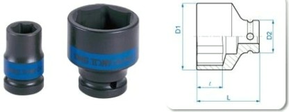 Ударная головка шестигранная с посадкой 1/2" KING TONY 453512М 12 мм [453512M]