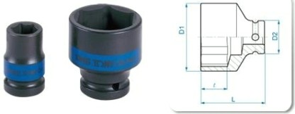 Ударная головка шестигранная с посадкой 1/2" KING TONY 453538М 38 мм [453538M]