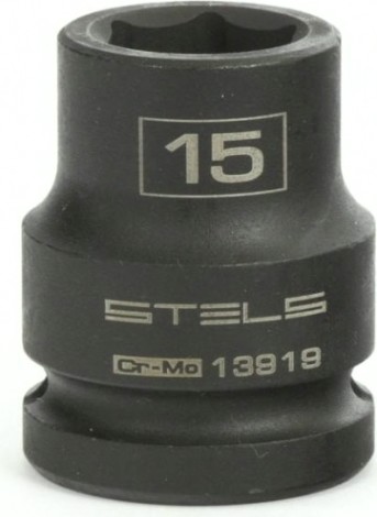 Ударная головка шестигранная с посадкой 1/2" STELS 13919 15 мм Ударная головка шестигранная с посадкой 1/2" STELS 13919 15 мм