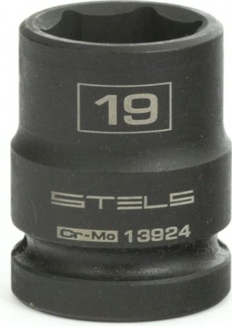 Ударная головка шестигранная с посадкой 1/2" STELS 13924 19 мм Ударная головка шестигранная с посадкой 1/2" STELS 13924 19 мм