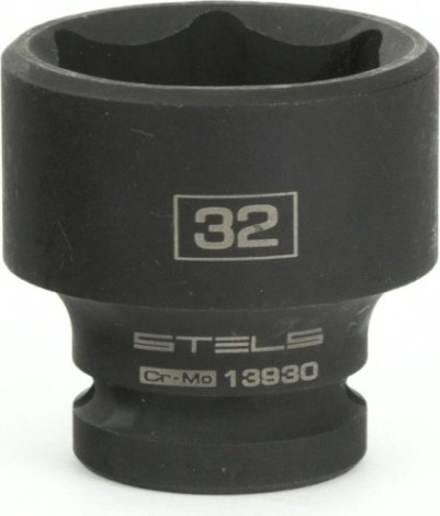 Ударная головка шестигранная с посадкой 1/2" STELS 13930 32 мм Ударная головка шестигранная с посадкой 1/2" STELS 13930 32 мм