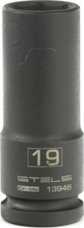 Ударная головка шестигранная с посадкой 1/2" STELS 13946 19 мм глубокая Ударная головка шестигранная с посадкой 1/2" STELS 13946 19 мм глубокая