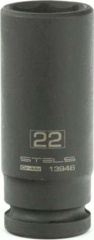 Ударная головка шестигранная с посадкой 1/2" STELS 13948 22 мм глубокая Ударная головка шестигранная с посадкой 1/2" STELS 13948 22 мм глубокая