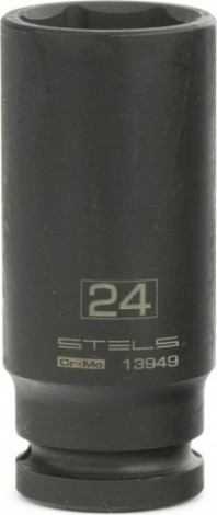Ударная головка шестигранная с посадкой 1/2" STELS 13949 24 мм глубокая Ударная головка шестигранная с посадкой 1/2" STELS 13949 24 мм глубокая