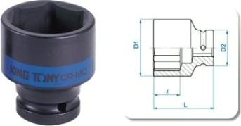 Ударная головка шестигранная с посадкой 1" KING TONY 853550М 50 мм [853550M]
