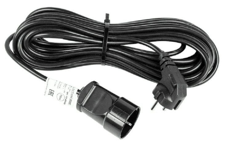 Удлинитель без катушки REXANT 11-7091 ПВС 3х0.75, 30 м, с/з, 6A, 1300 Bт, ip44, черный