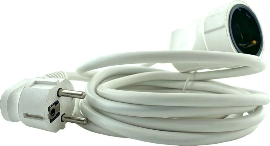 Удлинитель GLANZEN ES-03-001-white силовой шнур штепс. гнездо пвс 2*0,75 3м