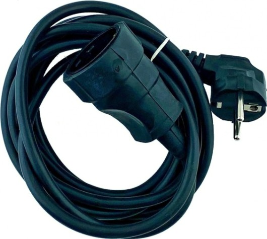 Удлинитель GLANZEN ES-03-005-black силовой шнур штепс. гнездо пвс 3х1,5 3м