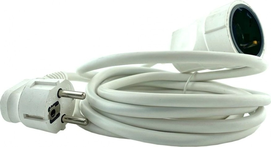 Удлинитель GLANZEN ES-03-005-white силовой шнур штепс. гнездо пвс 3х1,5 3м
