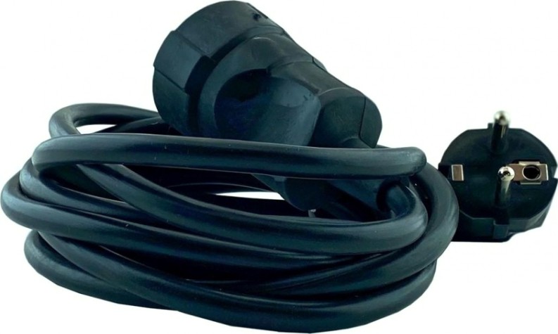 Удлинитель GLANZEN ES-05-001-black силовой шнур штепс. гнездо пвс 2*0,75 5м