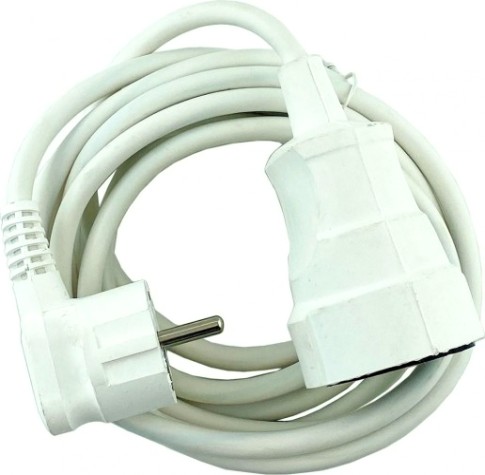 Удлинитель GLANZEN ES-05-001-white силовой шнур штепс. гнездо пвс 2*0,75 5м