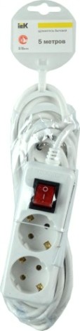 Удлинитель IEK 2х5м с заземл. 3х1 с выкл. [WYP10-16-02-05-ZK-N]