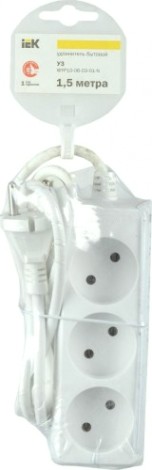 Удлинитель IEK 3х1.5м без заземл. 2х0.75 [WYP10-06-03-01-N]