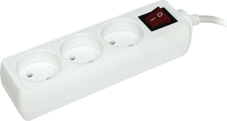 Удлинитель IEK 3х3м без заземл. пвс 2х0.75 с выкл. [WYP10-06-03-03-K-N]