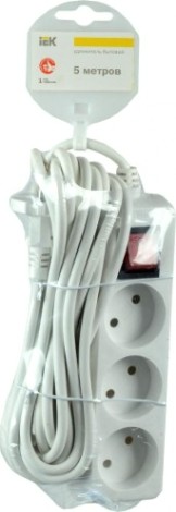 Удлинитель IEK 3х3м без заземл. пвс 2х0.75 с выкл. [WYP10-06-03-03-K-N]