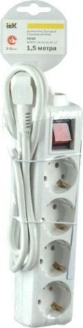 Удлинитель IEK 4х1.5м с заземл. пвс 3х1 с выкл. [WYP10-16-04-01-ZK-17]