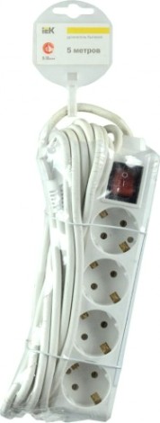 Удлинитель IEK 4х5м с заземл. 3х1 с выкл. [WYP10-16-04-05-ZK-N]