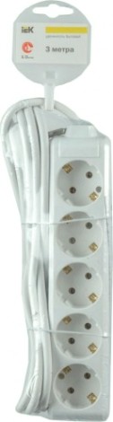 Удлинитель IEK 5х3м с заземл. 3х1 [WYP10-16-05-03-Z-N]