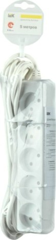 Удлинитель IEK 5х5м без заземл. пвс 2х0.75 [WYP10-06-05-05-N]