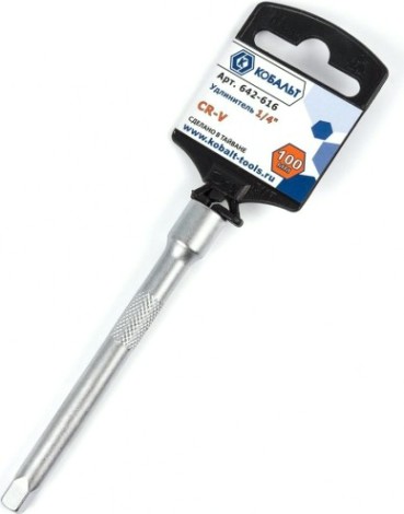 Удлинитель Кобальт 642-616 1/4", 100 мм, cr-v
