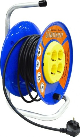 Удлинитель на катушке GLANZEN EB-20-019 силовой 4 гн. пвс 3х1,5