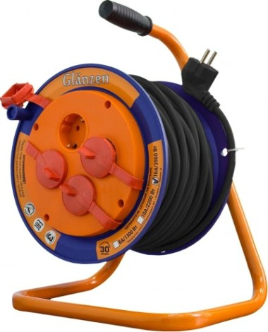 Удлинитель на катушке GLANZEN EB-30-011 КГ 3х2,5 30м (металлическая катушка) Удлинитель на катушке GLANZEN EB-30-011 КГ 3х2,5 30м (металлическая катушка)