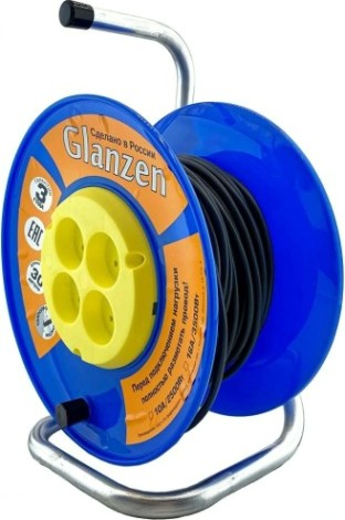 Удлинитель на катушке GLANZEN EB-30-014 силовой 4 гн. пвс 2х0,75 Удлинитель на катушке GLANZEN EB-30-014 силовой 4 гн. пвс 2х0,75