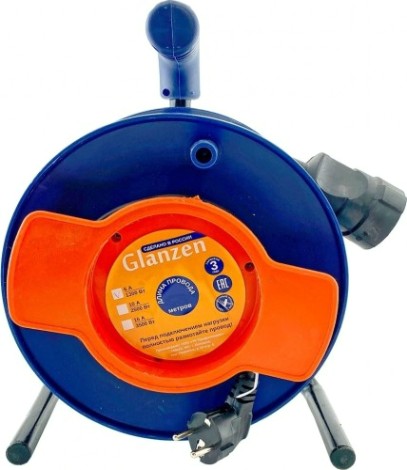 Удлинитель на катушке GLANZEN EC-40-014 силовой пвс 3х0,75 Удлинитель на катушке GLANZEN EC-40-014 силовой пвс 3х0,75