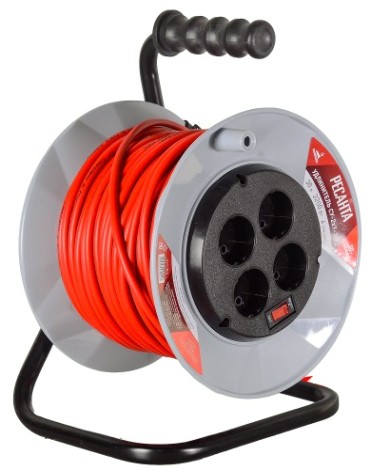 Удлинитель на катушке Ресанта СУ-2х1-30/2 силовой (с выкл., 4 розетки) [61/118/4]