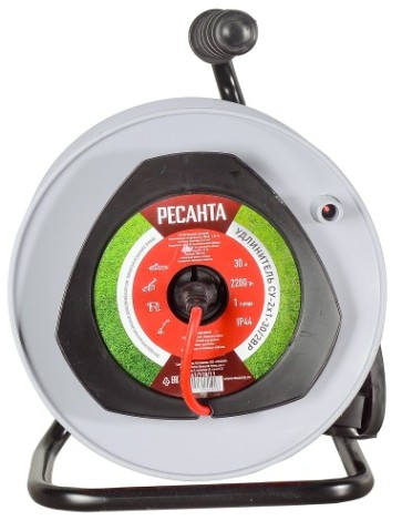 Удлинитель на катушке Ресанта СУ-2х1-30/2ВР силовой (с выкл., 1 розетка, ip44) [61/118/11]