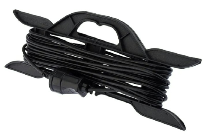 Удлинитель на рамке Proconnect 11-7103 ПВС 2х0.75, 30 м, б/з, 6A, 1300 Bт, ip20, черный